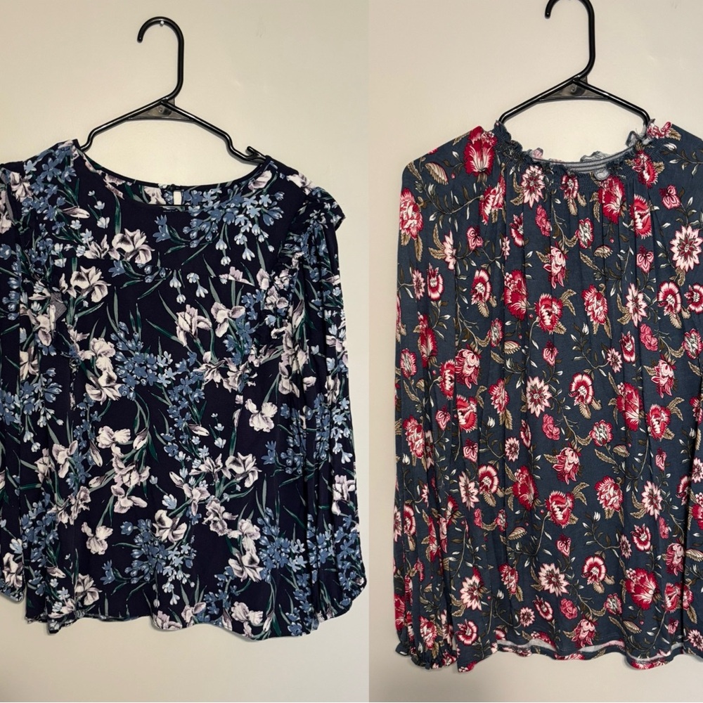 Bundle of Two LOFT Outlet Floral Blouses, Great Condition